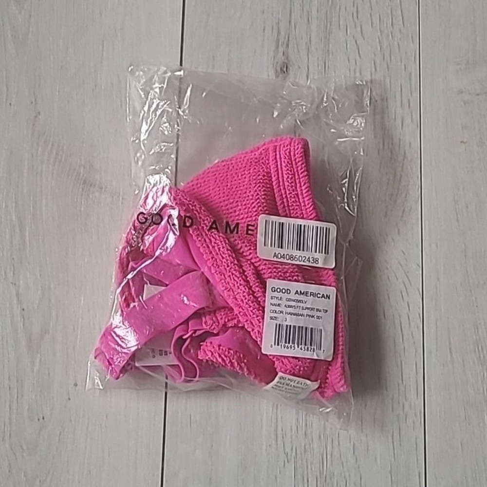 Good American Always Fit Support Bra Top Hawaiian Pink Size 3 New With‎ Tags - Picture 5 of 6